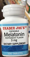 Trader Joe's Chewable Melatonin Pepermint Flavor 3mg (pack of 1)