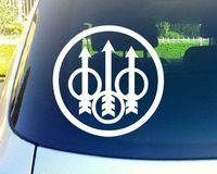 Beretta Firearms Logo - Vinyl 8" wide (Color: WHITE) decal laptop tablet skateboard car windows stickers - by So Cool Stuf