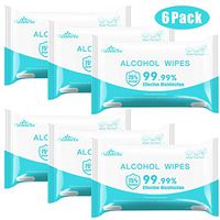 6 Pack Wet Wipes 75% Soft Wet Wipes for All-Purpose Cleaning (60 Wipes)