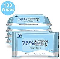 100 Wipe Alcohol Wet Wipes, 75% Portable Hand Alcohol Wipes Towel Disposable Wash Sterilization Disinfection Wipes for Antiseptic Skin Cleaning
