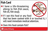 Fish Allergy Translation Card - Translated in Thai or Any of 24 Languages