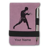 Mini Notepad, Boxer Man, Personalized Engraving Included (Pink)