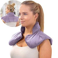 SHARPER IMAGE Hot & Cold Herbal Aromatherapy Neck & Shoulder Plush Wrap Pad for Soothing Muscle Pain and Tension Relief Therapy, 100% Natural Lavender & Herb Spa Blend, Use in Microwave or Freezer