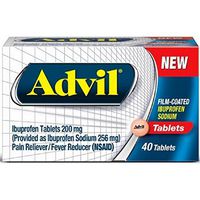 Advil Film-Coated Ibuprofen 200 mg Tablets 40 ea ( Pack of 2)