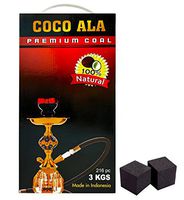 Coco Ala Natural Coconut Charcoal Coal for Hookah Shisha (216 pcs (Cube))