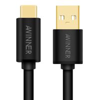 AWINNER Type C Cable,USB-C to USB 2.0 Cable for USB Type-C Devices Cable for The New MacBook 12 inch, ChromeBook Pixel, Nexus 5X, Nexus 6P, Nokia N1 Tablet, OnePlus 2 and More (2m)