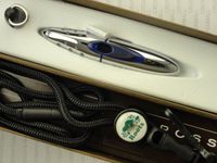 Cross Made in The USA Blue Metal Ion Gel Ink Rollerball Pen with Key Clip and Lanyard. Roots Engraved on Side