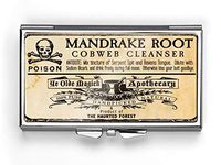 Euger Vintage Lable Stainless Steel Pill Box Compact Rectangle 3 Day Pill Box Pill Case (Vintage Poison Lable Pill Case)