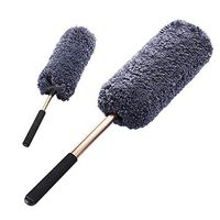 Car Feather Duster 32inch Large Microfiber Duster Wash Car Mop Duster with Stainless Steel Extendable Handle