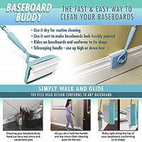 Brush Cleaner, STCORPS7 Baseboard Buddy Cleaning Brush Floor Mop Adjustable Conforming Baseboard Cleaner Tool with Long Handle Dust Brush for Home Cleaning