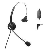 Comdio H103VPA Corded 2.5mm (2 rings) Headset with Flexible Noise Canceling Mic + Volume Mute Control for Polycom Cisco Linksys SPA Office IP Telephone and Cordless Dect Phones with 2.5mm Headset Jack
