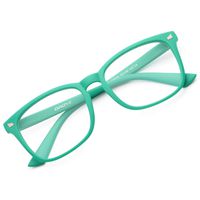GAOYE Blue Light Blocking Glasses for Women Men,Square Nerd Eyeglasses Anti UV Ray Computer Gaming Glasses - GYC8082 (Matte Green/Transparent Lens)
