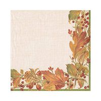 Caspari Autumn Garland Paper Luncheon Napkins, Two Packs of 20
