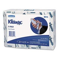 Kleenex 88115 C-Fold Paper Towels, 10 1/8 x 13 3/20, White, 150/Pack, 16/Carton