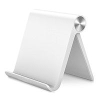 UGREEN Cell Phone Stand Holder Mobile Phone Dock Compatible for iPhone 11 Pro Max XS XR 8 Plus 6 7 5 Samsung Galaxy S10 S9 S8 S7 Edge S6 Android Smartphone Holder for Desk Adjustable Foldable (White)
