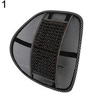 interjunzhan Seat Chair Cool Back Waist Support Cushion Wood Beads Massage for Home Office Car(1pcs) Black