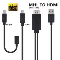 Micro USB to HDMI Adapter, MHL to HDMI Adapter, Support 1080P High Definition Resolution for Android Smart Phones and Tablets (5pin+11pin)