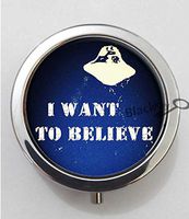 BlackKey I Want to Believe 3-Compartment Decorative Pocket Gift Box Case Organizer for Pill, Color 1 -634