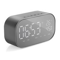 Portable Alarm Clock Radio, Wireless Digital FM Radio Alarm Clock with Bluetooth Speakers, Multi-Functional Car Sub-woofer for Bedroom Outdoor Office (Rifle Grey)