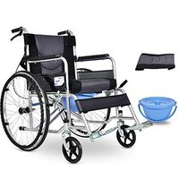 ZY Toilet Chair Self Propelled Wheelchairs with Commode, Folding Mobility Device for Tight Indoor Transporation and Easy Storage, Compact Wheelchair for Elderly, Handicapped, and Disabled Users