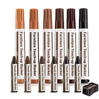 12 Colors Furniture Markers Touch Up Repair System Furniture Repair Complementary Color Crayon Tool Repair Kit Wax Sticks Markers Set Of 13 Repair Stains Scratches for Furniture (12 X Colors)