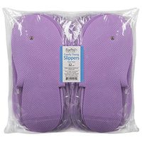 ForPro Comfy Thong Slippers, Sugar Plum, Disposable Foam Pedicure Slippers for Nail Salons and Spas, 12-Pair