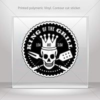 Most Popular Various sizes Sticker Decal King of The Grill BBQ Sign Tablet Laptop Weatherproof Sp (4 X 4 Inches)