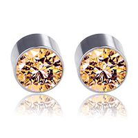 Lottoy 1 Pair Unisex Weight Loss Ear Stud, Healthy Stimulating Acupoints Magnetic Therapy Earrings,No Piercing (Champagne)