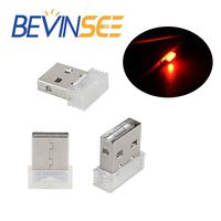 Bevinsee Mini USB Led Light For Car Plug-In 5V Lamp Interior Ambient Lighting Kit,Red,3pcs