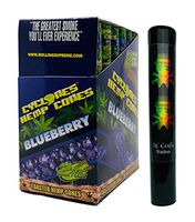 Herb Airtight Tube Pocket Protector with Cyclones Blueberry Hemp Cones 24 Count Box DC Crafts Nation- Rasta Skull
