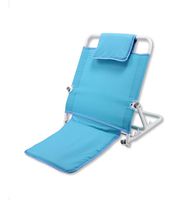 XBY Bed Backrest,Portable Folding Adjustable Sit-up Back Rest Stainless Steel Tubes and Breathable Fabric Disability Backrest Bed Support for Patient Elderly Nursing (Blue)