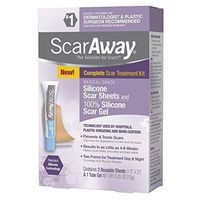 ScarAway Medical-Grade Silicone Scar Sheets and 100% Silicone Scar Gel, Complete Scar Treatment Kit, 2 Reusable Sheets & 1 Tube Gel