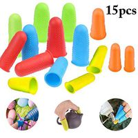 JUSTDOLIFE 15PCS Finger Guard Insulated Anti-Slip Finger Protector Finger Cap for DIY