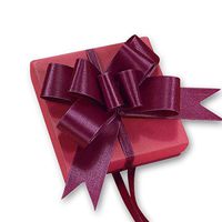 4" Wine Satin Fabric Butterfly Pull Bow | Quantity: 50
