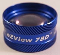 78D Condensing Lens - For use with a Biomicroscopy Slit Lamp (Blue)