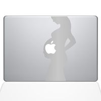 The Decal Guru Pregnancy MacBook Decal Vinyl Sticker - 13" MacBook Pro (2015 & Older) - Silver (1281-MAC-13P-S)