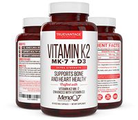 Premium Extra Strength Vitamin K2 180 mcg with D3 5000 IU – Vitamin D3 K2 MK7 Supplement for Healthy Bones, Healthy Heart & Cardiovascular Health- MenaQ7 Vitamin K Complex- 60 Capsules
