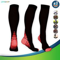 Graduated Compression Therapy Socks | Athletic Fit for Running-Cycling-Nurses-Travel-Maternity-Support | Improves Blood Circulation, Anti-Swelling & Varicose Veins | 15-20mmHg (5 Pair, Red)