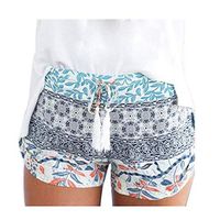 Meikosks Women's Hot Pants High Waist Drawstring Short Pants Summer Casual Shorts Boho Bottoms