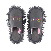 Whiidoom Washable Dust Mop Slippers Microfiber House Floor Cleaning Shoes for Men and Women