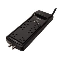 CE Tech 6 ft. 8-Outlet USB Coax Surge Protector HDC806CU