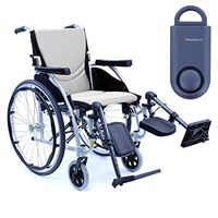 Karman S-Ergo 115 Ultra Lightweight Ergonomic Wheelchair | Seat Size 18" X 17" | Upgraded to Elevating Legrests | Quick Rrelease Wheels in Silver & Free 130 dB Matte Blue Personal Safety Alarm/Siren!