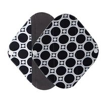 WYTong Washable Heavy Flow Charcoal Bamboo Mama Cloth/ Menstrual Choth Pads/ Reusable Sanitary Pads (Black, S)