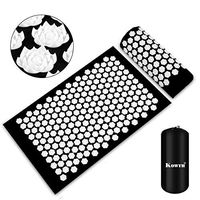 Acupressure Mat and Pillow Set, Kowth® Wellness Therapy Acupuncture Mats and Pillow for Back/Neck Pain Relief and Muscle Relaxation, Sciatic Pain, Insomnia, Comes in a Carry Bag (Black)