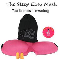 Sleep Eye Mask 3D Breathable Blindfold Kit| Red Rose | Storage Travel Bag Ear Plugs | Sleep Like a Baby with The Sleep Easy Mask| Eyemask by Black Dawg Products (Single, RedRose)