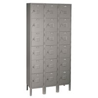 ValTec Six Tier 3 Wide 36" W x 12" D x 78" H Unassembled Metal Locker DDVT56043-18 Doors - Dove Gray - Steel Construction - Free Number Plates!