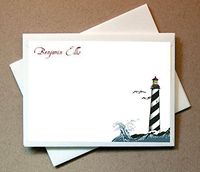 Personalized Gifts - Lighthouse Note Cards (40 Non-foldover Cards and Blank Envelopes)