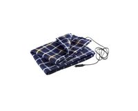 12V Electric Heated Fleece Car Blanket, Travel Blanket for Car, Truck, Boat, RV, Keeps You Warm While You Drive (Blue Plaid)