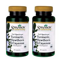 Swanson Full Spectrum Turmeric Hawthorn & Cayenne 60 Capsules (2 Pack)