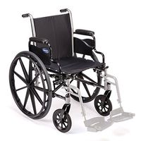 Invacare TRSX50FB Tracer SX5 20" x 16" Frame with Flip-Back Fixed Height Desk Length Arms (Footrest Sold Separately), Chrome/Black